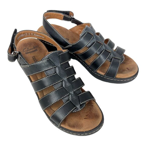 Clark's Bendables Sandals Open Toe Black Women's Size 7 - Picture 1 of 11